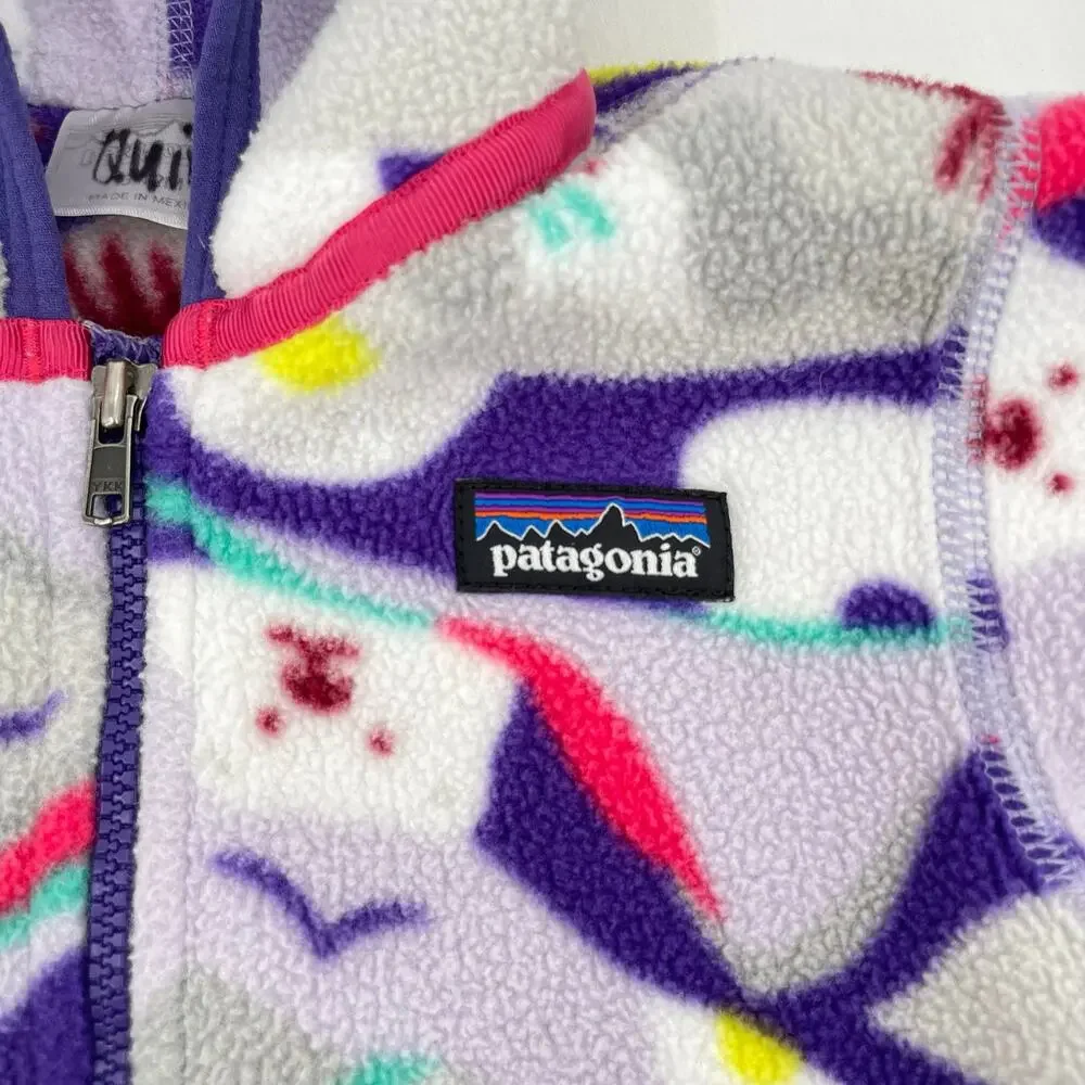 Patagonia Synchilla Polar Bear Arctic Fleece Printed Hood Jacket Size 6-12 Month